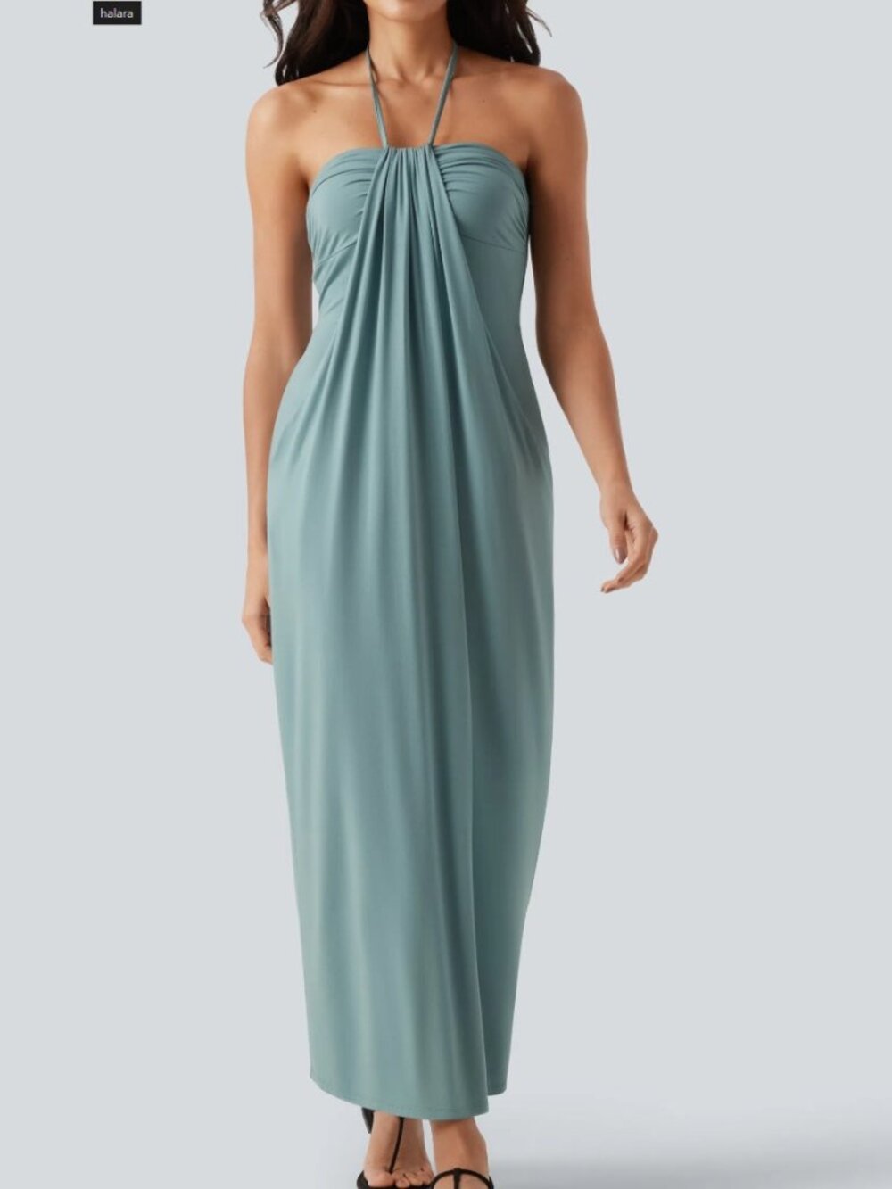 Halter Tie Back Maxi Dress with Pockets XS NWT